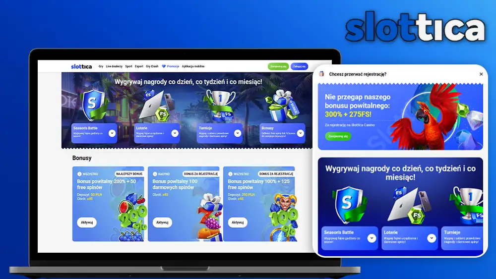 Bonusy powitalne i oferty promocyjne dla nowych graczy w kasynie Slottica.